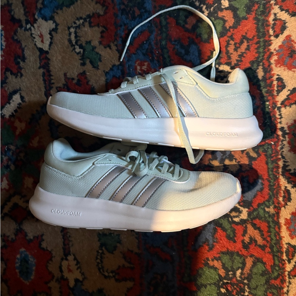 Mint Adidas Cloudfoam White Sneakers